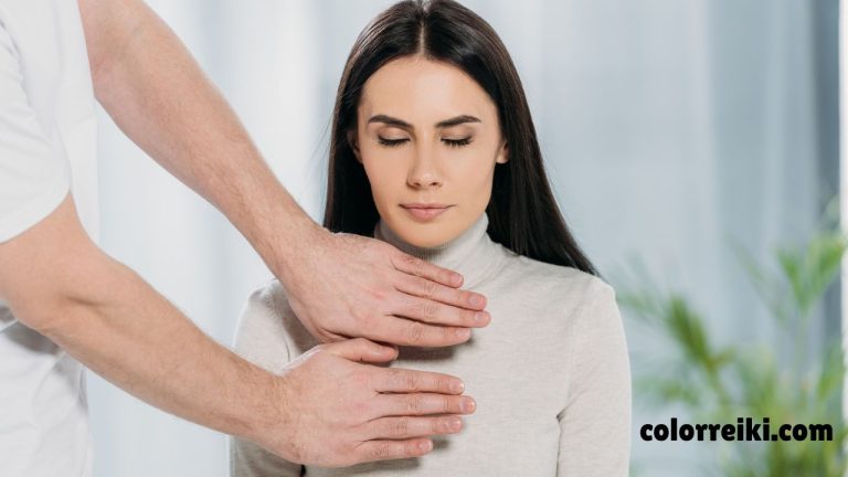 a woman with eyes closed and hands on chest